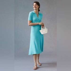 Knit Collared Midi Dress NWT